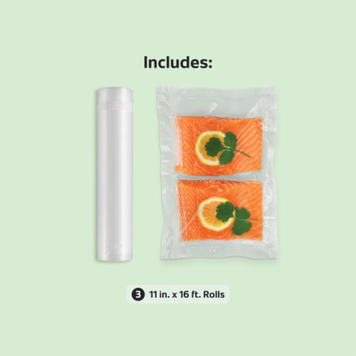 FoodSaver® 11" x 16' Vacuum Seal Roll, 3 Pack Perspective: bottom