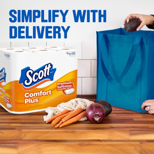 Scott Comfort Plus Double Rolls 1 Ply Toilet Paper Perspective: bottom