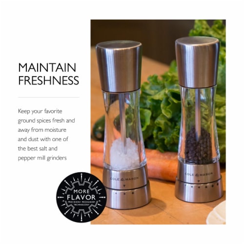 COLE & MASON Derwent Salt and Pepper Grinder Set - Stainless Steel