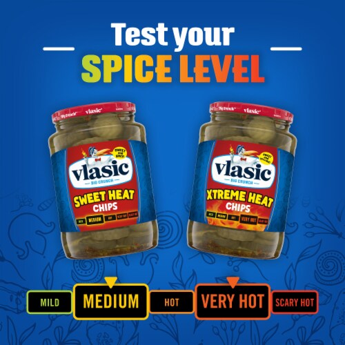 Vlasic Sweet Heat Pickle Chips Medium Spice Perspective: bottom