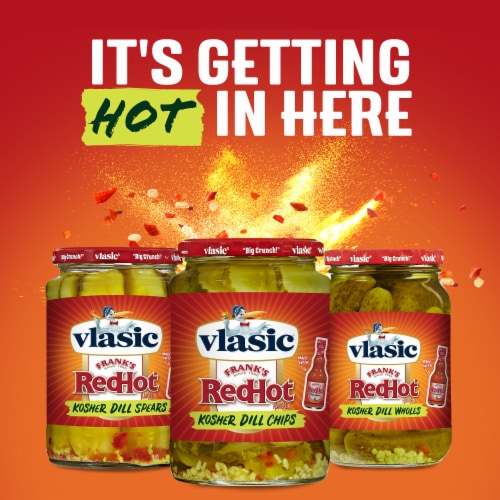 Vlasic Frank's Redhot Flavored Kosher Dill Chips Perspective: bottom