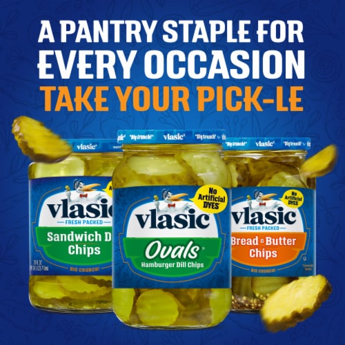 Vlasic Keto Friendly Ovals Hamburger Dill Pickle Chips Perspective: bottom