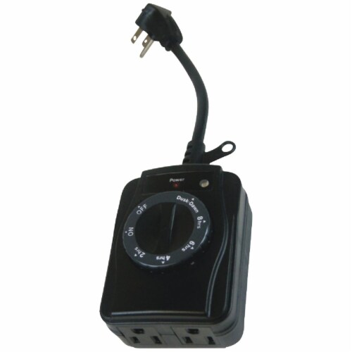 Prime® 2-Outlet Outdoor Light Sensing Countdown Timer Perspective: bottom