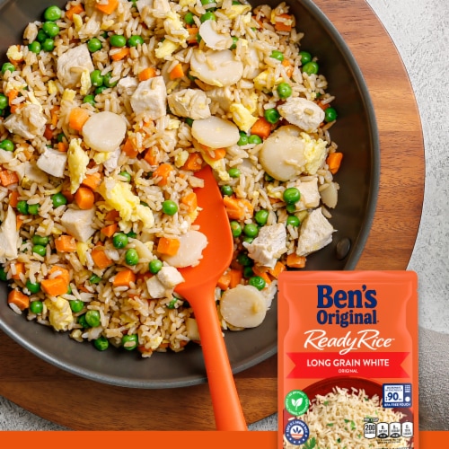 Ben's Original Ready Rice Original Long Grain White Rice, Easy Dinner Side, 8.8 oz Pouch Perspective: bottom