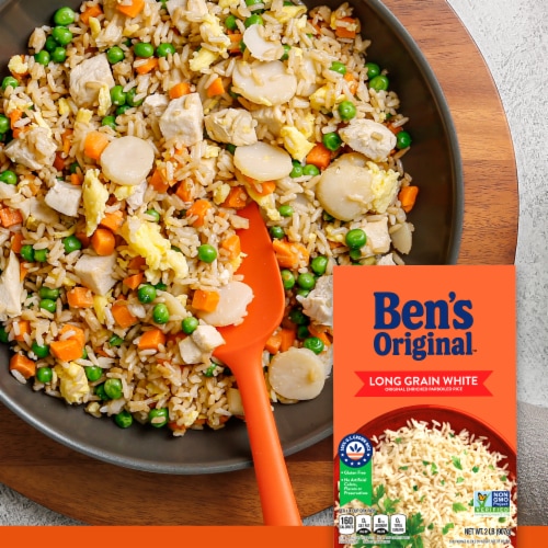 Ben's Original Converted Brand Enriched Long Grain White Rice, Parboiled Rice, 2 lb Box Perspective: bottom