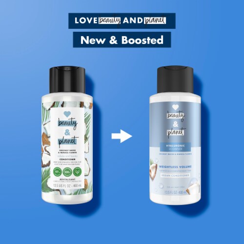 Love Beauty and Planet Coconut Water & Mimosa Flower Weightless Volume Conditioner Perspective: bottom