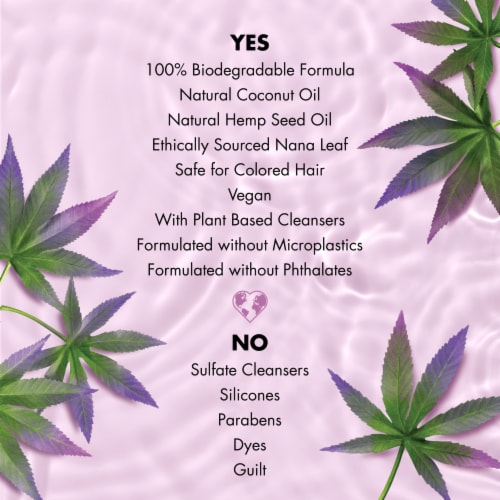 Love Beauty and Planet Hemp Seed Oil & Nana Leaf 100% Biodegradable Shampoo Perspective: bottom