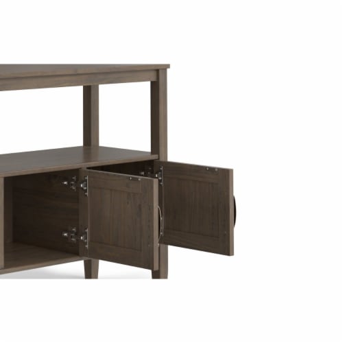 Lev Solid Wood Console Table In Smoky Brown Perspective: bottom