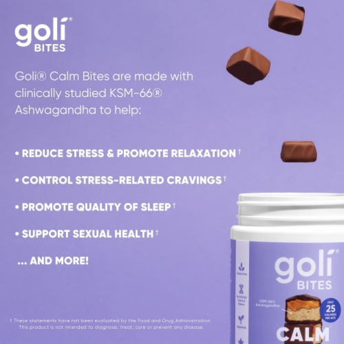 Goli® Nutrition Calm Chocolate Acai Berry Flavored Dietary Supplement Bites Perspective: bottom