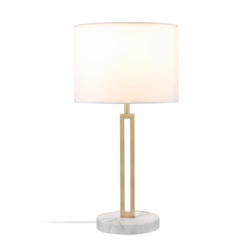Globe Electric Matte Brass and Faux Marble Table Lamp Perspective: bottom