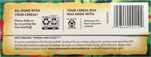 Nature's Path EnviroKidz Organic Red Panda Puffs Peanut Butter & Strawberry Cereal Perspective: bottom