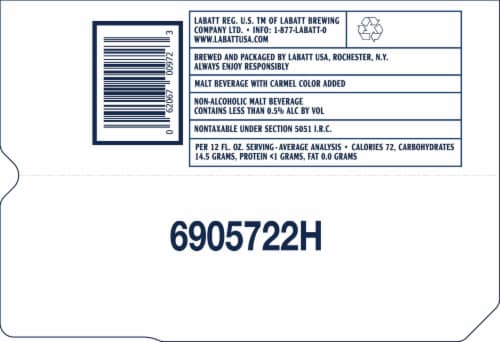 Labatt® Blue® Non-Alcoholic Malt Beverage Perspective: bottom