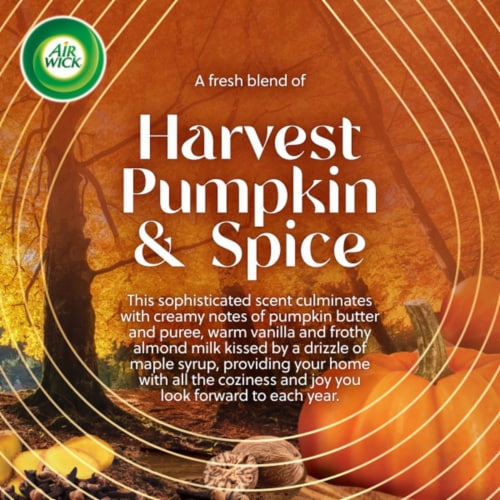 Air Wick Scented Oil Refill, Holiday Plug In, Fall Air Freshener, White Pumpkin and Chai, 2 refills Perspective: bottom