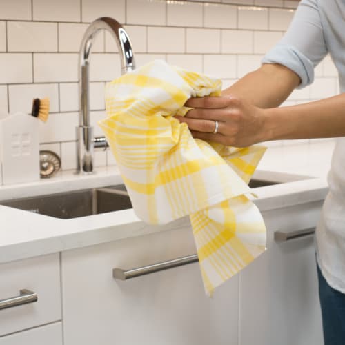 Now Designs Extra Large Wovern Cotton Kitchen Dish Towels - Lemon Yellow Perspective: bottom