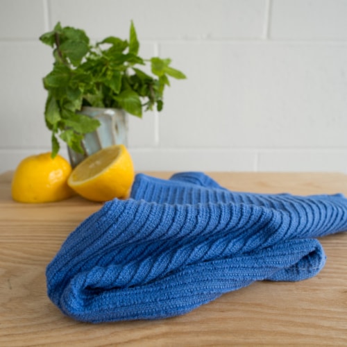 Now Designs Ripple Kitchen Dishcloth, Royal Blue - 13 x 13 in Set of 4 Perspective: bottom