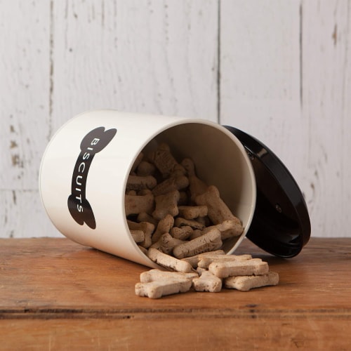 Now Designs Dog Biscuit Metal Treat Tin - Ivory Perspective: bottom