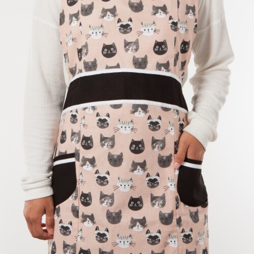 Jubilee Betty Apron for Women 100% Cotton Twill With Adjustable Ties Cats Meow Perspective: bottom