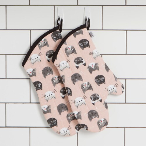 Jubilee Heat Resistant Quilted Oven Mitts Cats Meow Set of 2 Perspective: bottom