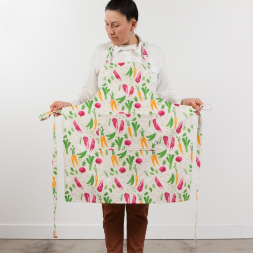 Now Designs Vegetable Print Unisex Adjustable 100% Cotton Kitchen Apron Perspective: bottom