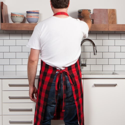 Now Designs Large Chef's Apron for Women and Men Adjustable Buffalo Check Perspective: bottom