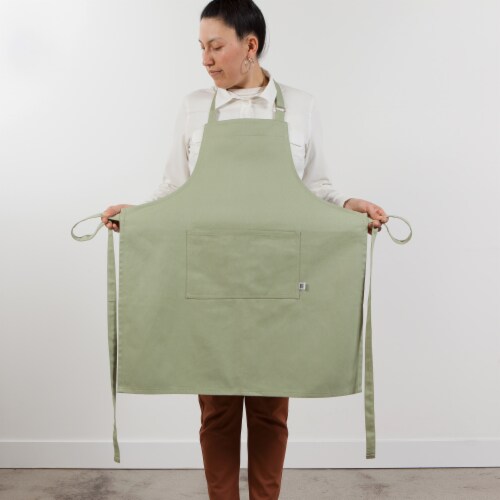 Now Designs Kitchen Apron for Women Men Unisex with Adjustable Straps Sage Green Perspective: bottom