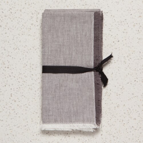 Danica Heirloom Chambray Cotton Napkins - Shadow Gray Perspective: bottom