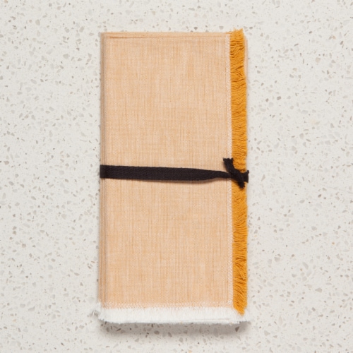 Now Designs Heirloom Ochre Yellow Chambray Cotton Napkins - 4 Pack Perspective: bottom