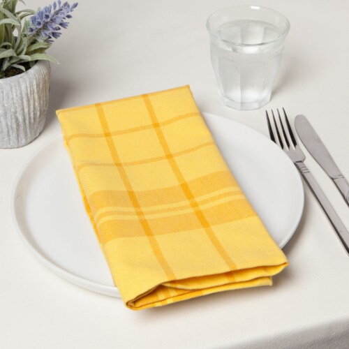 Now Designs Second Spin Plaid Napkin - Yellow Perspective: bottom