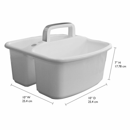Gracious Living Small Divided Home Storage Tote Cleaning Caddy w Handle White 1 Piece Harris Teeter