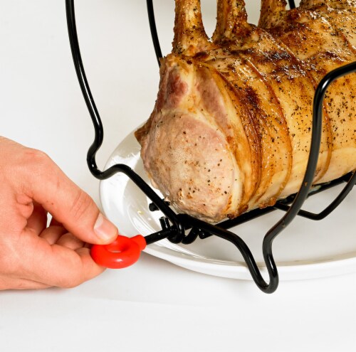 Cuisipro 3-Piece Roasting Rack, Baster and Basting Brush Set, Black Perspective: bottom