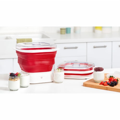 Cuisipro Collapsible Yogurt Maker, Red Perspective: bottom