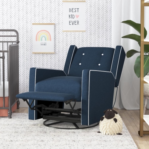 Baby Relax Mikayla Swivel Glider Rocker Recliner Chair Dark Blue Velvet 37.00 x 29.25 x 41.50 Fred Meyer