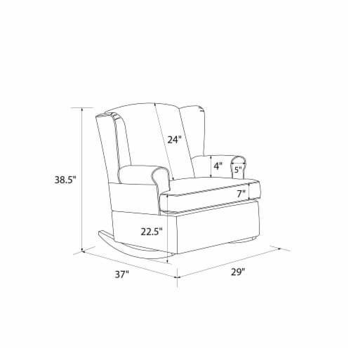 Baby Relax Brennan Tall Wingback Convertible Rocker Chair Gray Linen 37.00 x 29.00 x 38.50 King Soopers