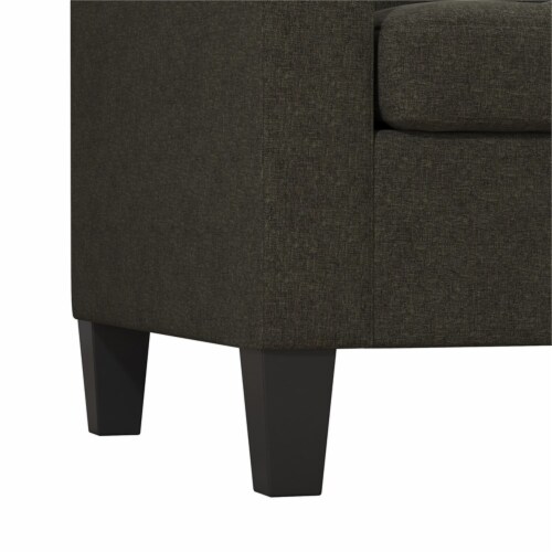 DHP Emily Upholstered Sofa Couch in Gray Perspective: bottom