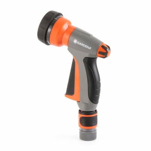 Gardena Multi Purpose 7 in 1 Metal Hose Spray Gun with Flow Control, Orange Perspective: bottom