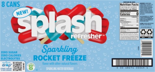 Splash Refresher™ Rocket Freeze Flavor Sparkling Water Cans Perspective: bottom