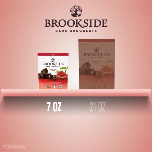 BROOKSIDE Dark Chocolate with Pomegranate Flavored Center Snacking Chocolate Bag Perspective: bottom