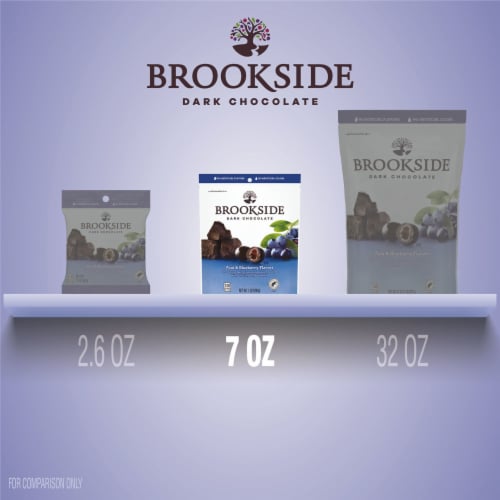 BROOKSIDE Dark Chocolate with Acai and Blueberry Flavored Snacking Chocolate Bag Perspective: bottom