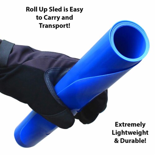 Flexible Flyer Flying Carpet Lightweight Roll Up Plastic Winter Snow Sled, Blue Perspective: bottom