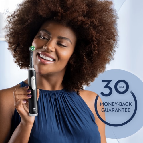 Oral-B 1000 Cross Action Rechargeable Black Electric Toothbrush Perspective: bottom
