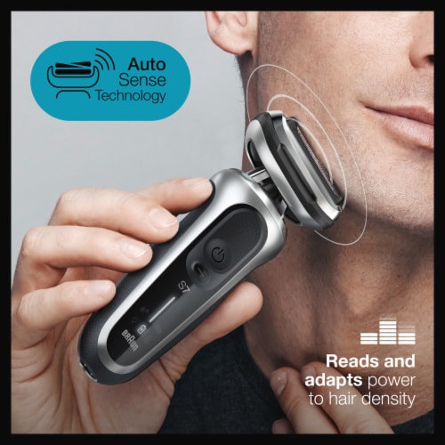 Braun Series 7 7020s Flex Electric Razor for Men with Precision Trimmer - Silver Perspective: bottom