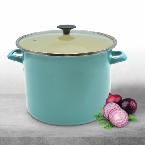 Stock Pot with Lid (11.6-Qt., Turquoise) Perspective: bottom