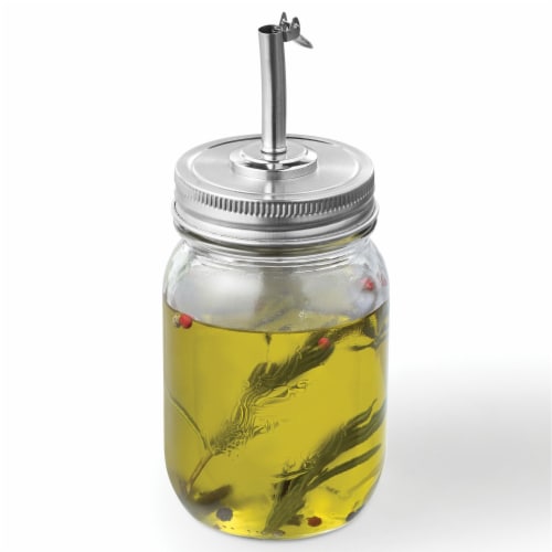 Oil and Vinegar Pourer for Mason Jars Perspective: bottom