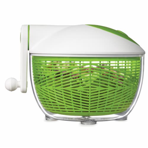 Starfrit 5 qt Salad Spinner, Green & White Perspective: bottom