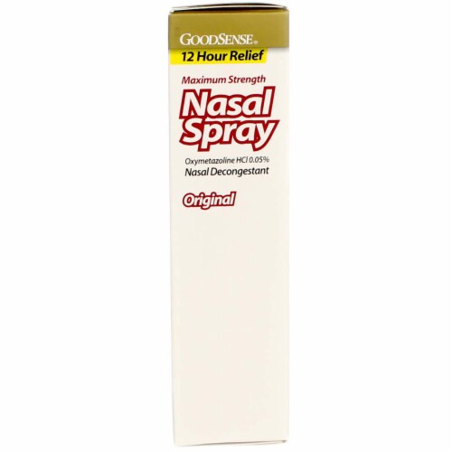 Goodsense Fast Congestion Relief For Colds and Allergies Maximum Strength 12HR Nasal Spray Perspective: bottom