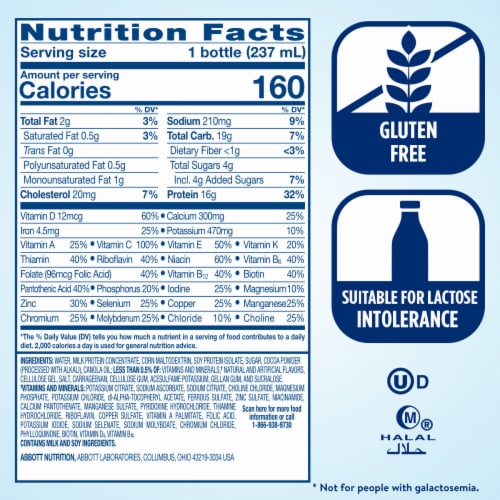 Ensure® High Protein Milk Chocolate Ready-to-Drink Nutrition Shakes Perspective: bottom