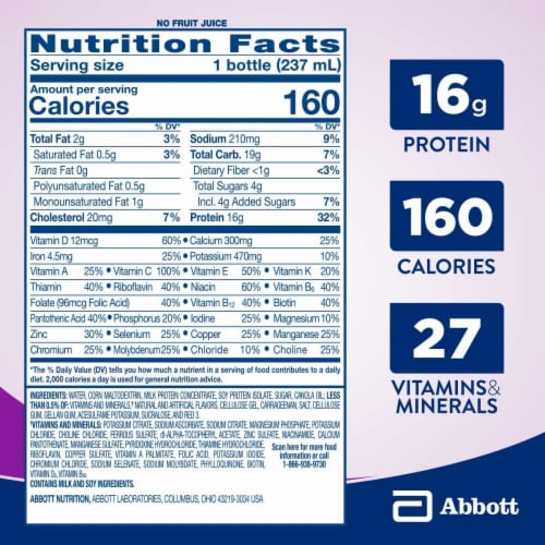 Ensure® High Protein Strawberry Flavored Nutrition Shakes Perspective: bottom