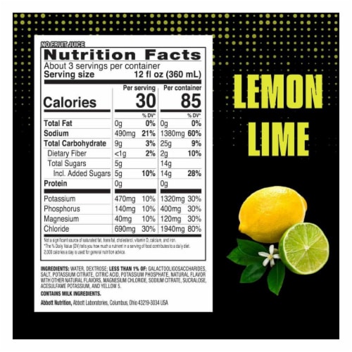 Pedialyte® Sport Lemon Lime Perspective: bottom