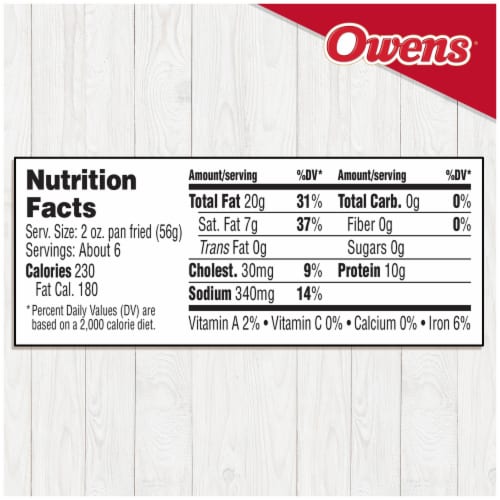 Owens Premium Pork Breakfast Hot Sausage Roll Perspective: bottom