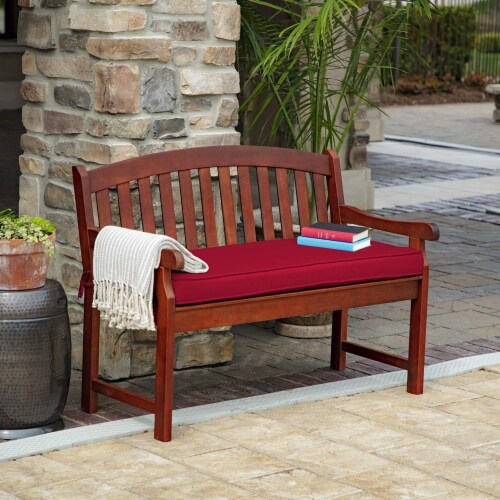 Arden Selections ProFoam EverTru 46  x 18  Outdoor Patio Bench Cushion, Caliente Red Perspective: bottom